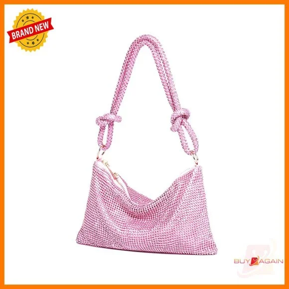 Small Rhinestone Evening Clutch Bag with Shoulder Strap for Formal Events - Picture 1 of 7